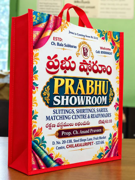 Full colour bag for a textile showroom in Chilakaluripet